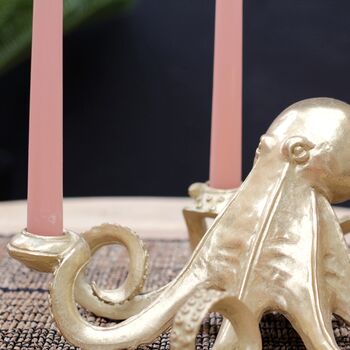 Octopus Candle Holders In Gold, Silver And Bronze, 4 of 8