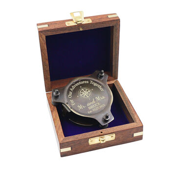 Personalised Three Inch Adjustable Gunmetal Sundial Compass Gift, 12 of 12