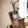 Gold Art Deco Mirror With Chain, thumbnail 2 of 3