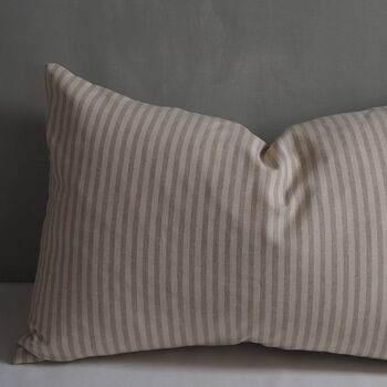 Oatmeal Stripe And Wool Scatter Cushion, 3 of 3