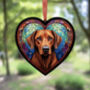 Rhodesian Ridgeback Stained Glass Effect Heart Suncatcher, thumbnail 4 of 5