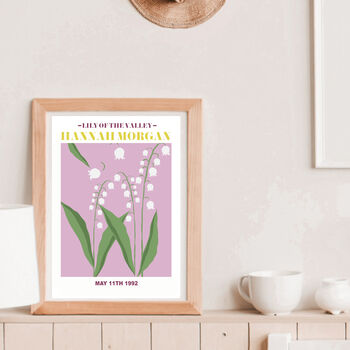 Personalised May Birth Flower Print, 4 of 5