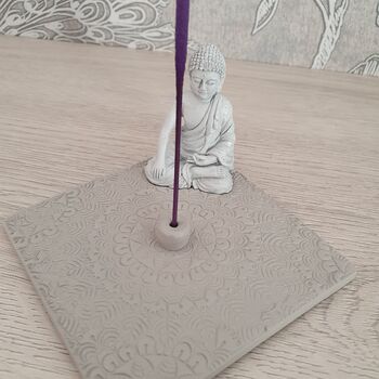 Meditating Buddha Grey Incense Burner, 2 of 6