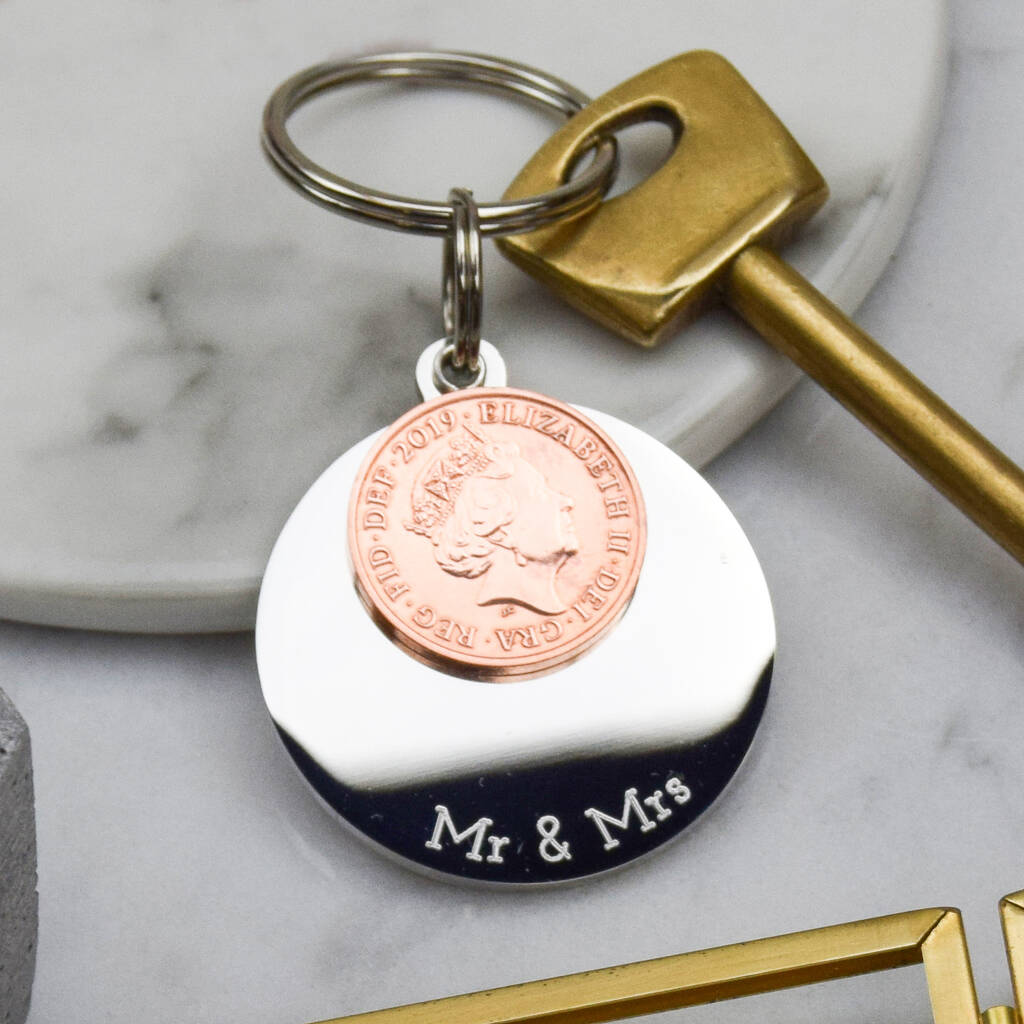 'Mr And Mrs' Year Of Marriage Keyring By MW Studio