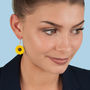 Hand Painted Sunflower Dropper Earrings, thumbnail 4 of 5