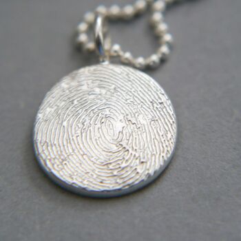 Recycled Silver Fingerprint Charm Necklace, 5 of 9