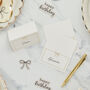 White And Gold Wavy Edge Bow Place Cards X Eight, thumbnail 3 of 3