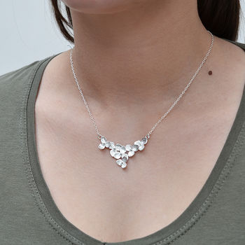 Sterling Silver Six Flower Necklace, 3 of 4