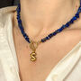 Bubble Initial Lapis Lazuli Gemstone Necklace, thumbnail 2 of 5