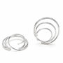 Silver Triple Hoop Illusion Earrings, thumbnail 3 of 7