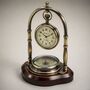 Personalised Bronze 1st Anniversary Desk Clock With Compass, thumbnail 8 of 12