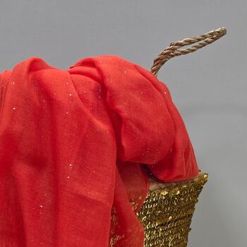 Sparkle Scarf In Orange, 2 of 3