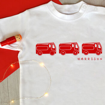 Personalised Children's Fire Truck T Shirt, 3 of 4