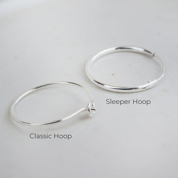 Sterling Silver Textured Heart Charm Hoops, 3 of 10