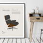 Furniture Illustration Print Eames Lounge Chair, thumbnail 2 of 5