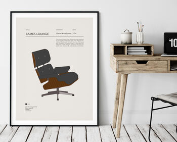 Furniture Illustration Print Eames Lounge Chair, 2 of 5