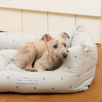 Grey Stars And Stripe Boxy Dog Bed, 6 of 7
