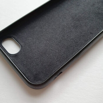 Personalised Rainbow Font Black Pu Leather Phone Case, 4 of 7