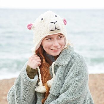 Sheep Hand Knitted Woollen Animal Hat, 7 of 7