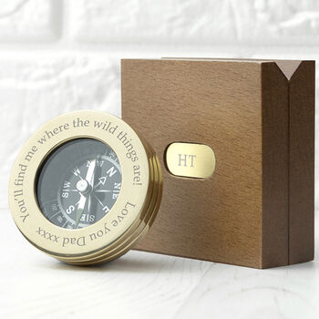 Personalised Traveller's Compass With Monogrammed Box, 2 of 9