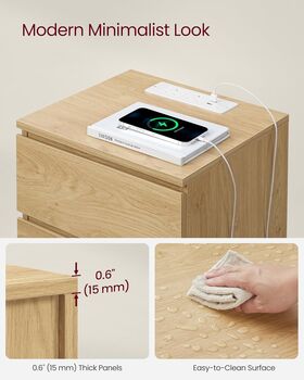 Set Of One/Two Bedside Table With Charging Station, 7 of 10