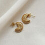 Marina Gold Ribbed Earrings, thumbnail 2 of 2
