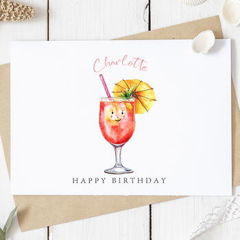 Personalised Cocktail Happy Birthday Card, 2 of 2