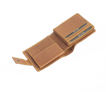 Personalised Men's Oiled Leather Wallet Rfid Cognac Brown, 4 of 8