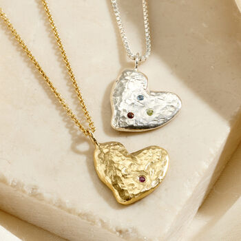 Confetti Birthstone Chunky Heart Necklace, 6 of 8