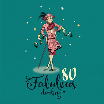 80th Birthday Card For Her ‘Fabulous 80’, 2 of 3