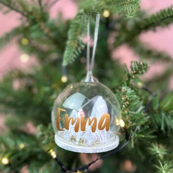 Personalised Ski Scene Dome Bauble, 2 of 5