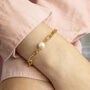 Gold Plated Chunky Chain Pearl Bracelet, thumbnail 5 of 8