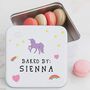 Personalised Metal Square Unicorn Baking Tin, thumbnail 1 of 3