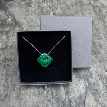 Emerald Green Glass Pendant Necklace, 7 of 10