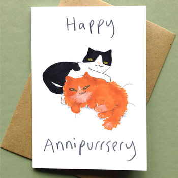 Happy Anniversary Card Cat Card, 2 of 2