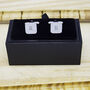 Personalised Men's Square Cufflink With Crystal, thumbnail 5 of 7