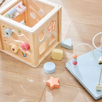 Personalised Peter Rabbit Wooden Activity Cube Toy, 4 of 5