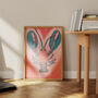 Lobster And Love Heart Art Print, thumbnail 1 of 2