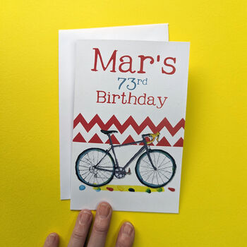 Personalised Cycling Birthday Card, 4 of 4