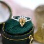 Genuine Pear Cut Citrine Crown Ring In Sterling Silver, thumbnail 3 of 12