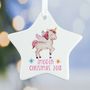 Unicorn Christmas Decoration Ceramic Star, thumbnail 1 of 2