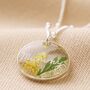 Personalised Pressed Birth Flower Pendant Necklace, thumbnail 8 of 10