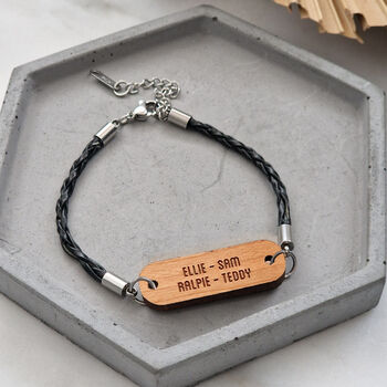 Personalised Men's Woodgrain Secret Message Bracelet, 3 of 7