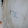 Something Blue Wedding Dress Patch With Handwritten Message, thumbnail 4 of 7