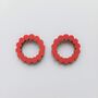 Sara Wooden Loop Stud Earrings Red, thumbnail 2 of 7