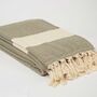 Xl Olive Cotton Throw / Bedspread, thumbnail 1 of 2