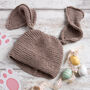 Baby Bunny Ear Hat Easy Knitting Kit Easter, thumbnail 1 of 7