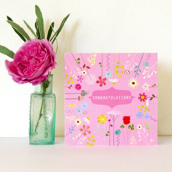 Floral Congratulations Greetings Card, 3 of 5