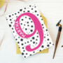 Personalised Number Birthday Card Ages One To Nine, thumbnail 9 of 11