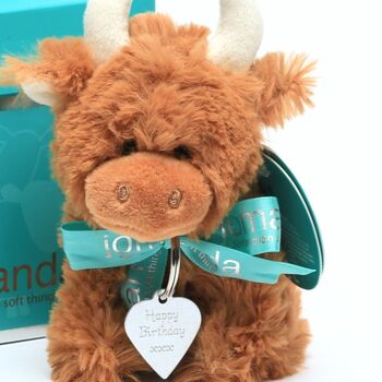 Personalised Highland Brown Cow Soft Toy, Gift Boxed, 3 of 12
